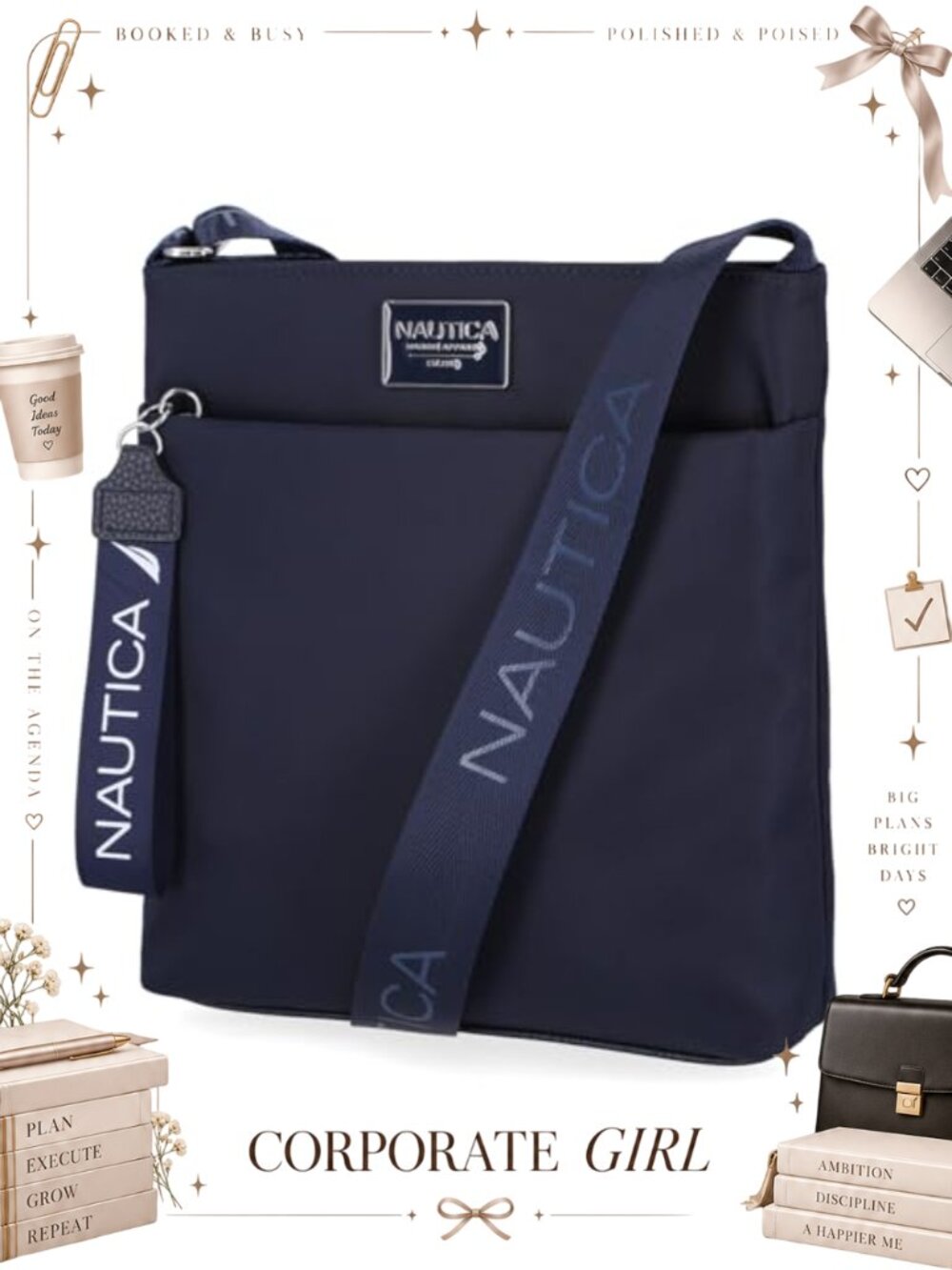 Nylon Crossbody Bag Small Adjustable Strap Travel Purse